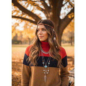 J.Crew Colorblock Merino Alpaca Blend Turtleneck Sweater | Boho Chi